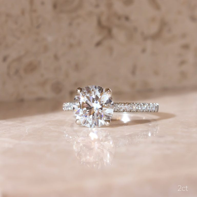 Round Diamond Micro Pave Setting Ring