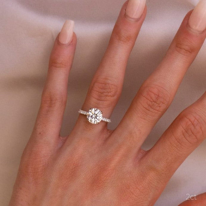 Round Diamond Micro Pave Setting Ring
