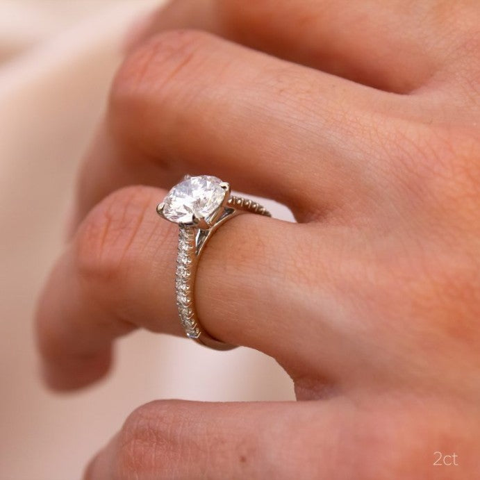 Round Diamond Micro Pave Setting Ring