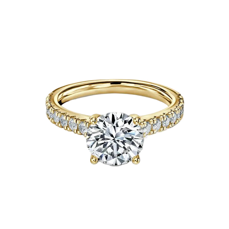 Round Diamond Micro Pave Setting Ring