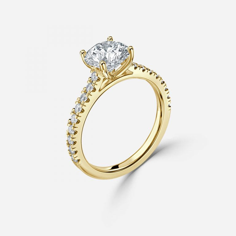 Round Diamond Micro Pave Setting Ring