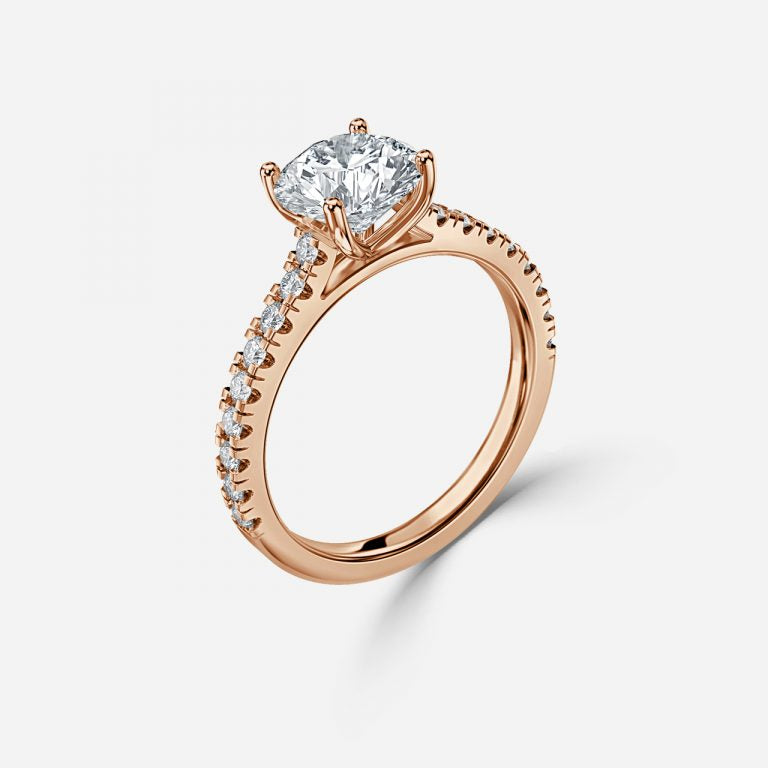 Round Diamond Micro Pave Setting Ring