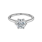 Six Prong Solitaire Engagement iced out Ring