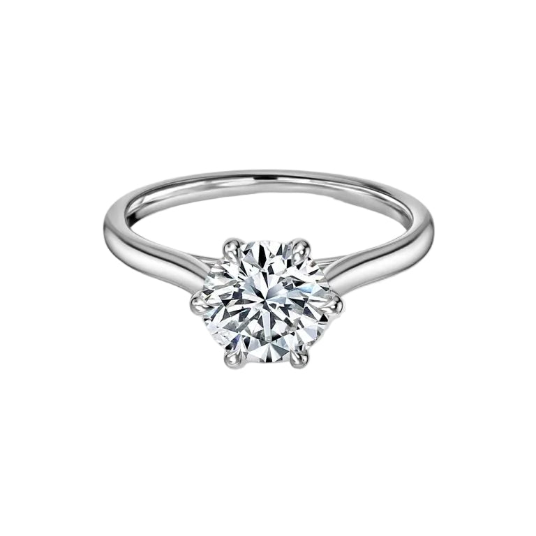 Six Prong Solitaire Engagement iced out Ring