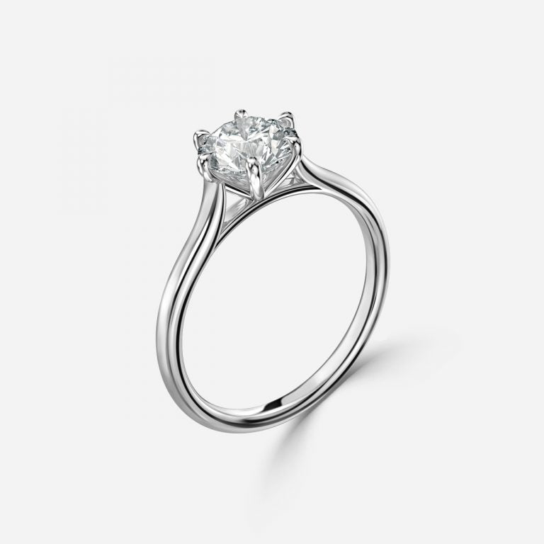 Six Prong Solitaire Engagement iced out Ring
