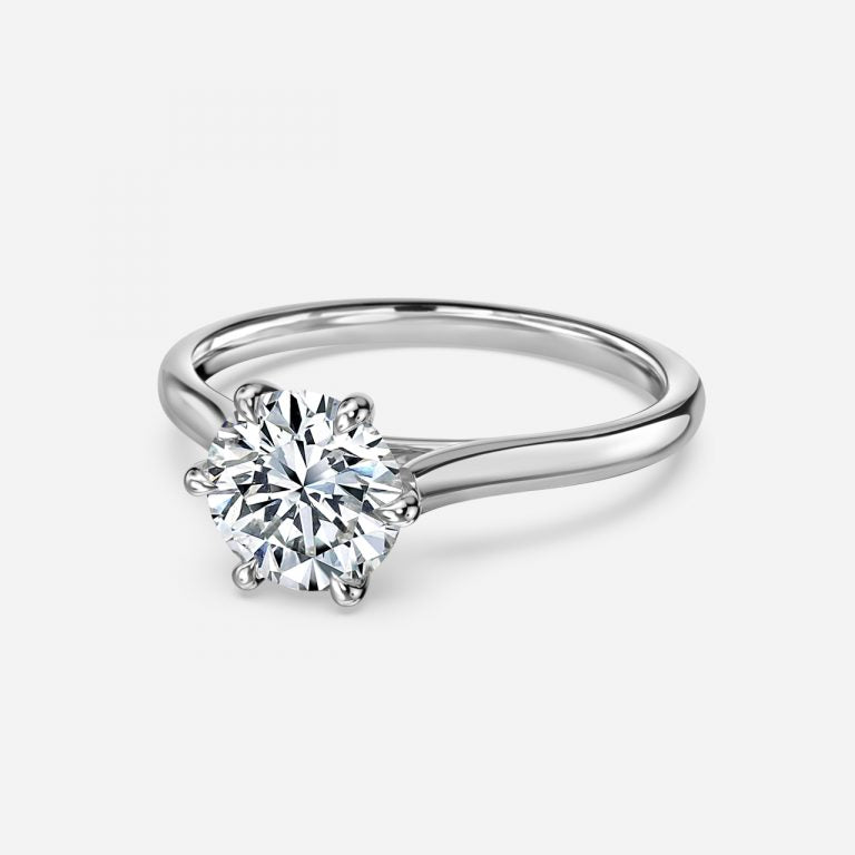 Six Prong Solitaire Engagement iced out Ring