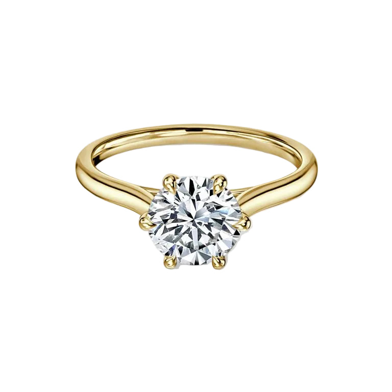 Six Prong Solitaire Engagement iced out Ring