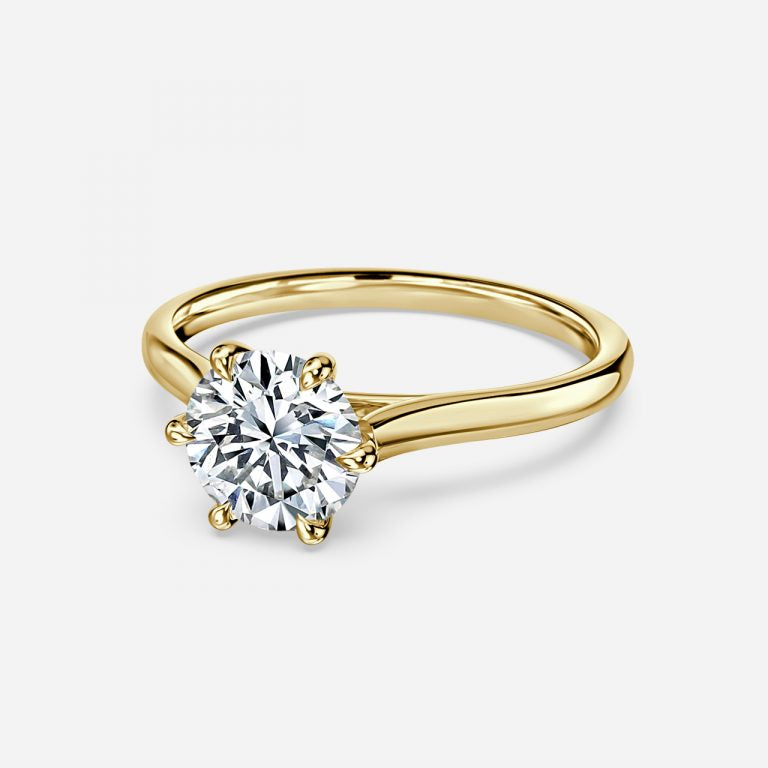 Six Prong Solitaire Engagement iced out Ring