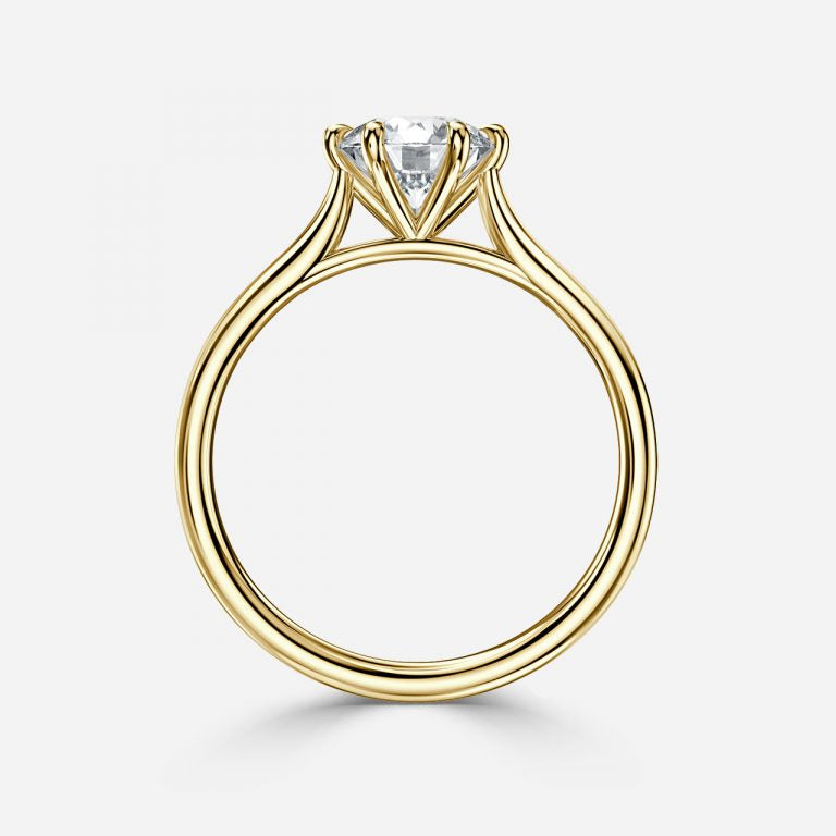 Six Prong Solitaire Engagement iced out Ring