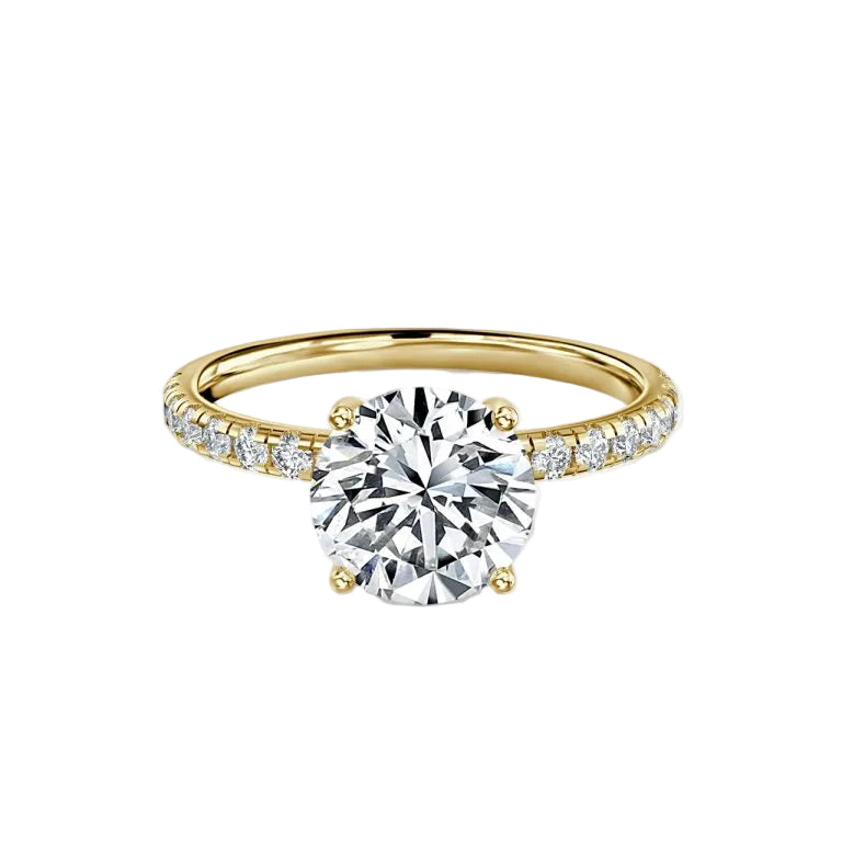 Round Cut Pave Set Diamond Band