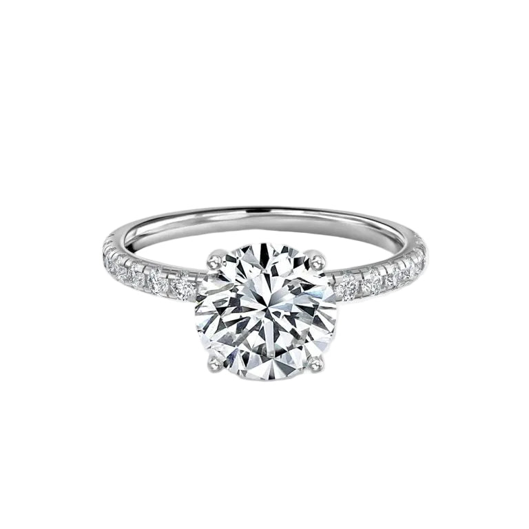 Round Cut Pave Set Diamond Band