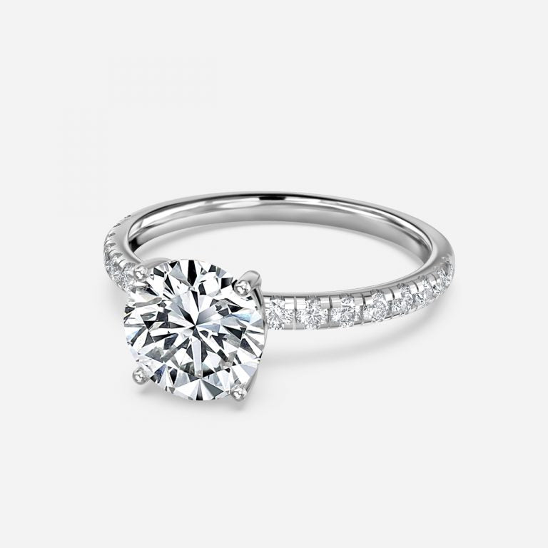 Round Cut Pave Set Diamond Band