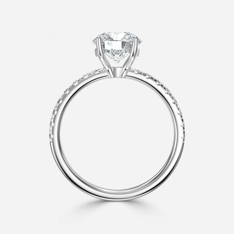 Round Cut Pave Set Diamond Band
