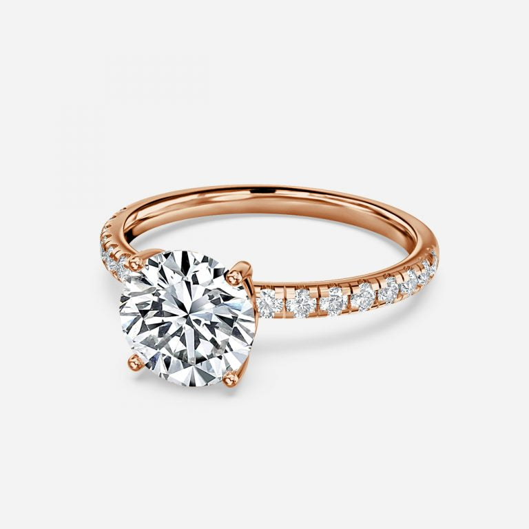Round Cut Pave Set Diamond Band