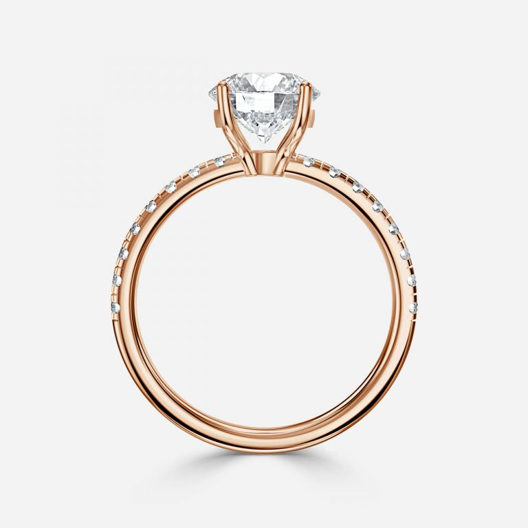 Round Cut Pave Set Diamond Band