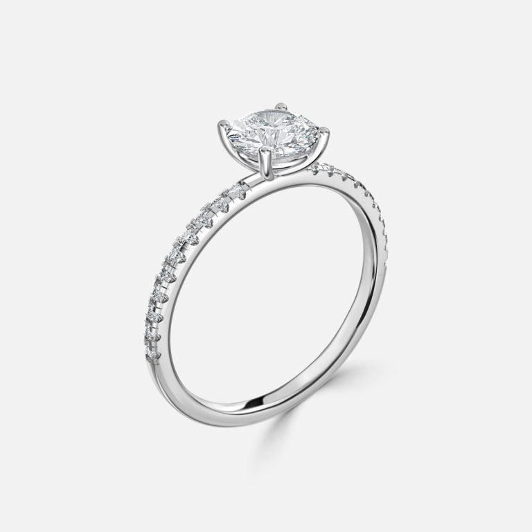 Round Cut Diamond Band Engagement Ring