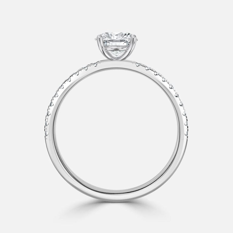 Round Cut Diamond Band Engagement Ring