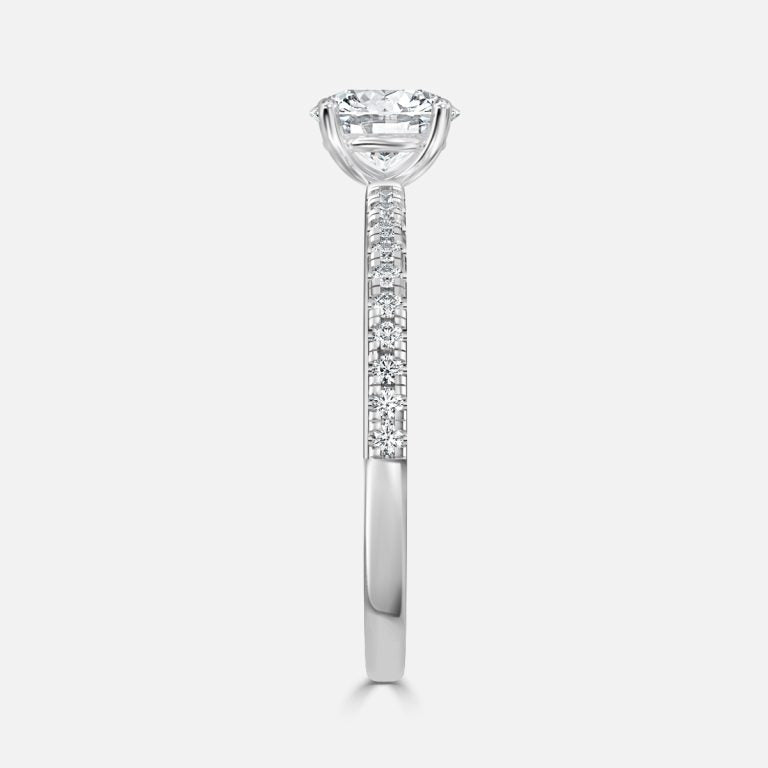 Round Cut Diamond Band Engagement Ring
