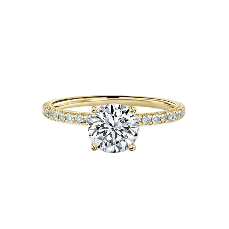 Round Cut Diamond Band Engagement Ring