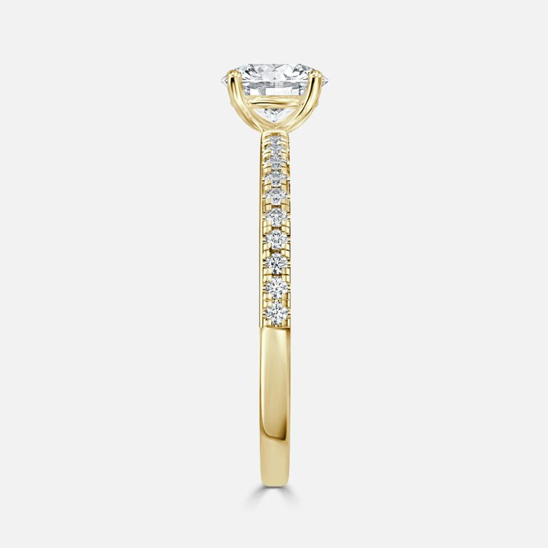 Round Cut Diamond Band Engagement Ring