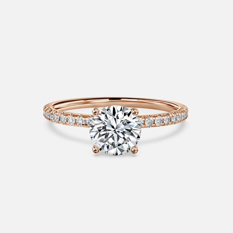 Round Cut Diamond Band Engagement Ring