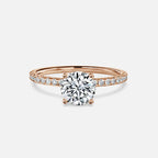 Round Cut Diamond Band Engagement Ring