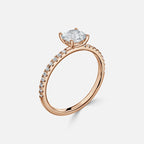 Round Cut Diamond Band Engagement Ring
