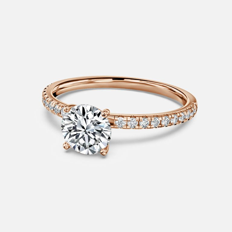 Round Cut Diamond Band Engagement Ring