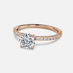 Round Cut Diamond Band Engagement Ring