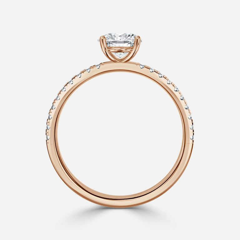 Round Cut Diamond Band Engagement Ring
