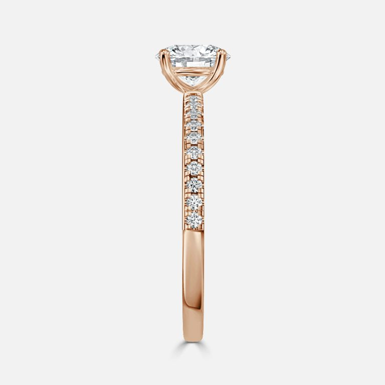 Round Cut Diamond Band Engagement Ring