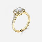 Round Cut Halo Engagement Ring