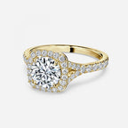 Round Cut Halo Engagement Ring