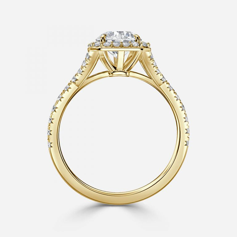 Round Cut Halo Engagement Ring