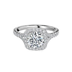 Round Cut Halo Engagement Ring