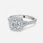 Round Cut Halo Engagement Ring