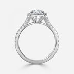 Round Cut Halo Engagement Ring