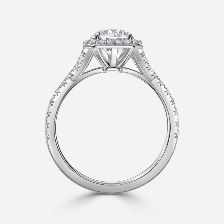 Round Cut Halo Engagement Ring