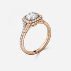 Round Cut Halo Engagement Ring