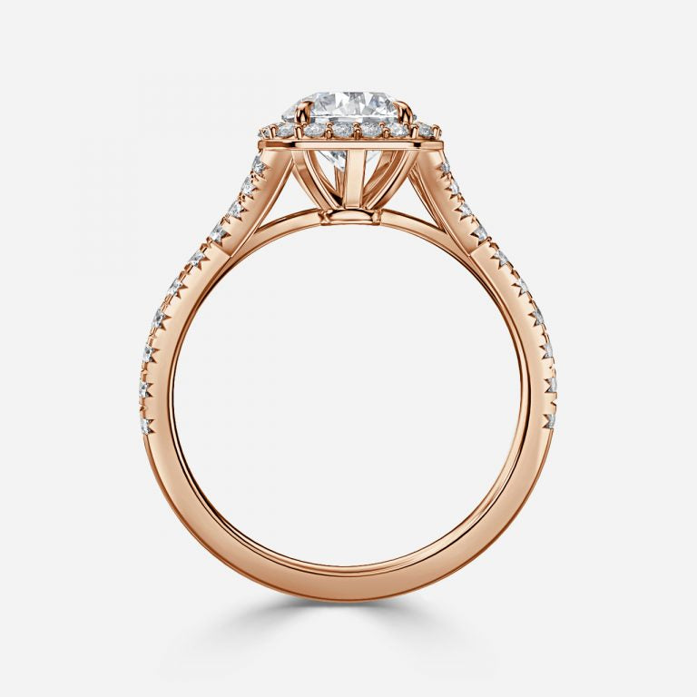 Round Cut Halo Engagement Ring