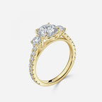 Three stone Gwen Round Engagement Ring