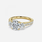 Three stone Gwen Round Engagement Ring