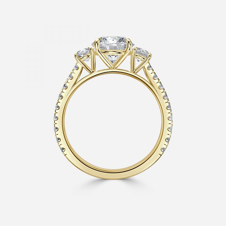Three stone Gwen Round Engagement Ring