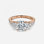 Three stone Gwen Round Engagement Ring