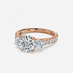 Three stone Gwen Round Engagement Ring