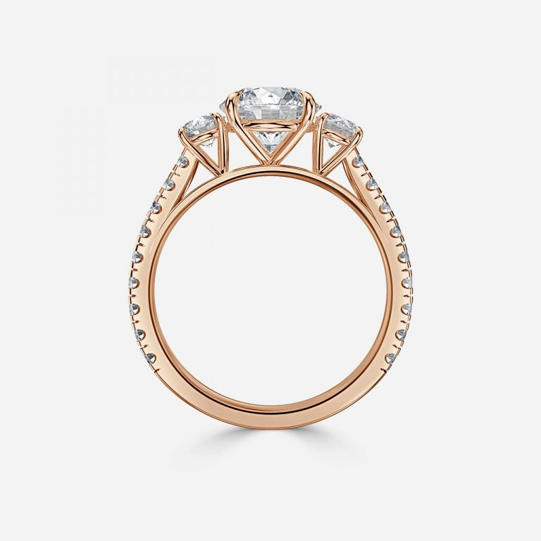 Three stone Gwen Round Engagement Ring