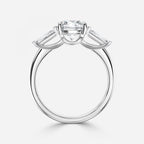 Round & Taper Diamond Engagement Ring