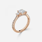 There Stone Round Diamond Engagement Ring