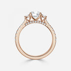 There Stone Round Diamond Engagement Ring