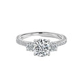 There Stone Round Diamond Engagement Ring